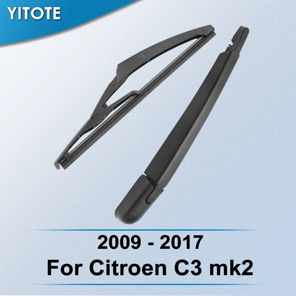 YITOTE Rear Wiper & Arm for Citroen C3 mk2 2009 2010 2011 2012 2013 2014 2015 2016 2017