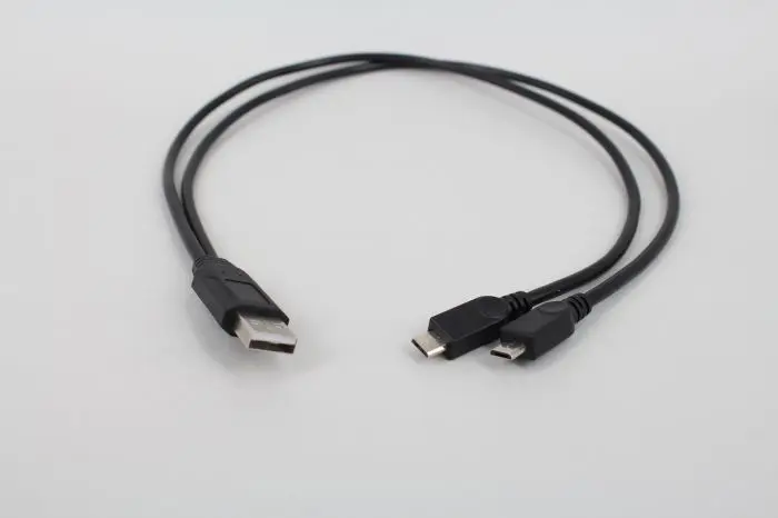 

Dual data transfer cord charge cable USB female male 2 Micro USB splitter charging 2 for Android phone