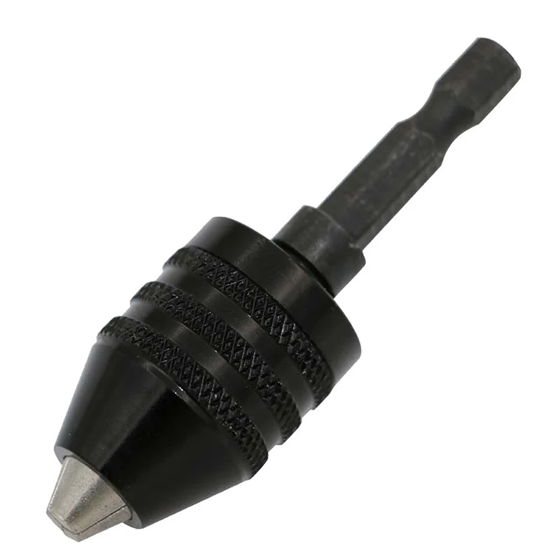 1/4 Inch Hex Shank Keyless Drill Chuck Quick Change Adapter Converter 0.3-6.5MM (Black) | Инструменты