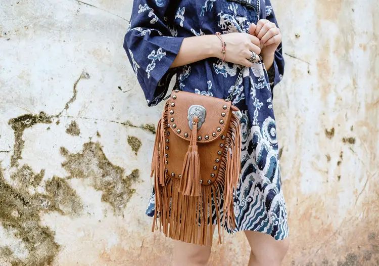 New Vintage Bohemian Fringe Messenger Crossbody Bag Purse Women Tassel Boho Hippie Gypsy Fringed Tote Handbag Womens (36)