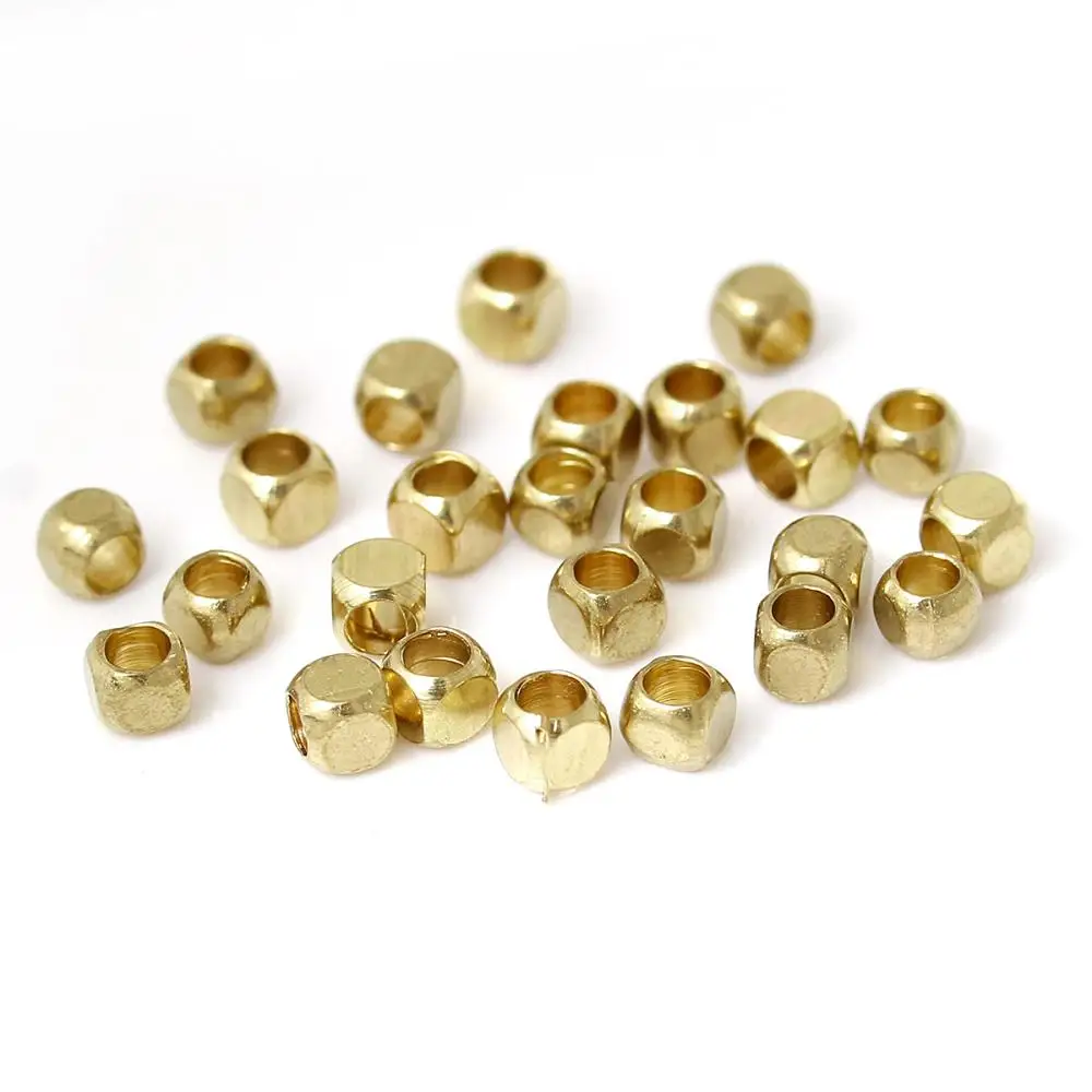 DoreenBeads медные бусины квадратные светло золотистые около 2 5 мм x отверстие 1 0 500