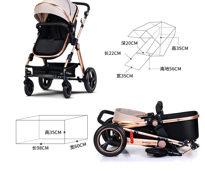 Bebe Poussette 2 En 1 Haute Paysage En Aluminium Pliable Enfants Enfant Landau Voiture Poussette Poussette Poussette Aliexpress