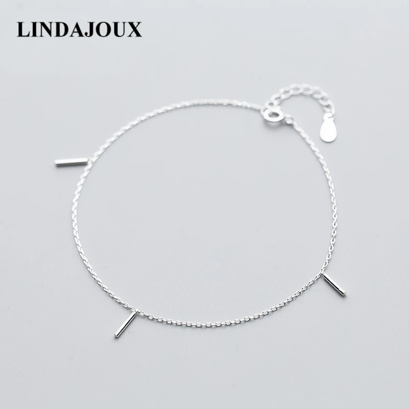 

Simple Design 925 Sterling Silver One Stick Charm Anklet For Women Silver 925 Ankle Bracelet on the Leg Chain Adjustable Length