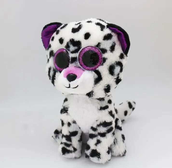 6" Ty Beanie Boos Exclusive Violet the Leopard Big Glitter Eyes Plush