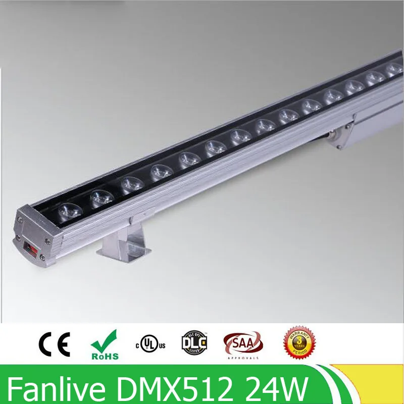 3 шт./лот Ac85-265v DMX512 24W 46*46*1000 мм DMX512 RGB светодиодный прожекторы уличный садовый фонарь на открытом воздухе квадратный светильник светодиодный прожектор