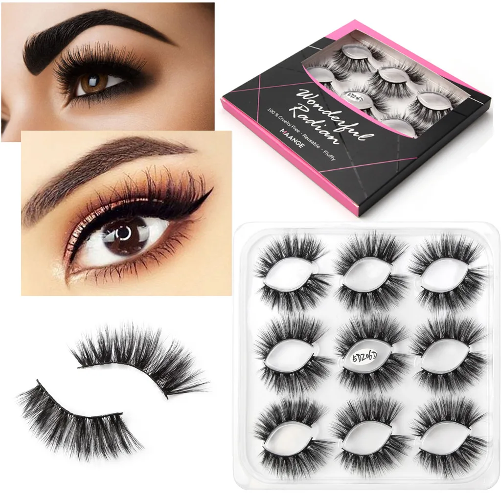 

Luxury 9Paire 5D False Lashes Fluffy Strip Eyelashes eyelash extensions 100% handmade eyelash board Volume Eyelash Extensions
