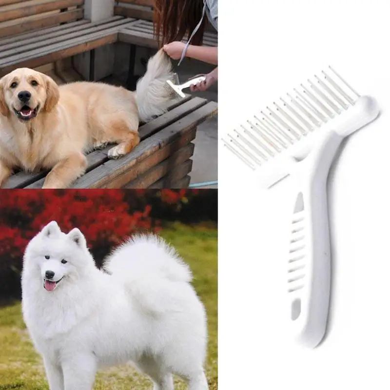 

White Rake Comb for Dogs Brush Short Long Hair Fur Shedding Remove Cat Dog Brush Grooming Tools Pet Dog Supplies dropshipping