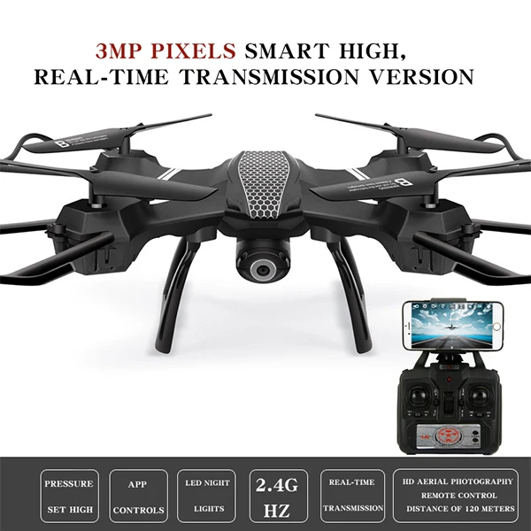 Drone Quadcopter 6 оси Grro карман 360 градусов подвижного Headless режим парение Функция зарядка через usb Мини Вертолеты с камер БЛА квадрокоптер с камерой квадракоптер вертолет игрушки дрон квадракоптер дрон - Цвет: Black 3MP pixels