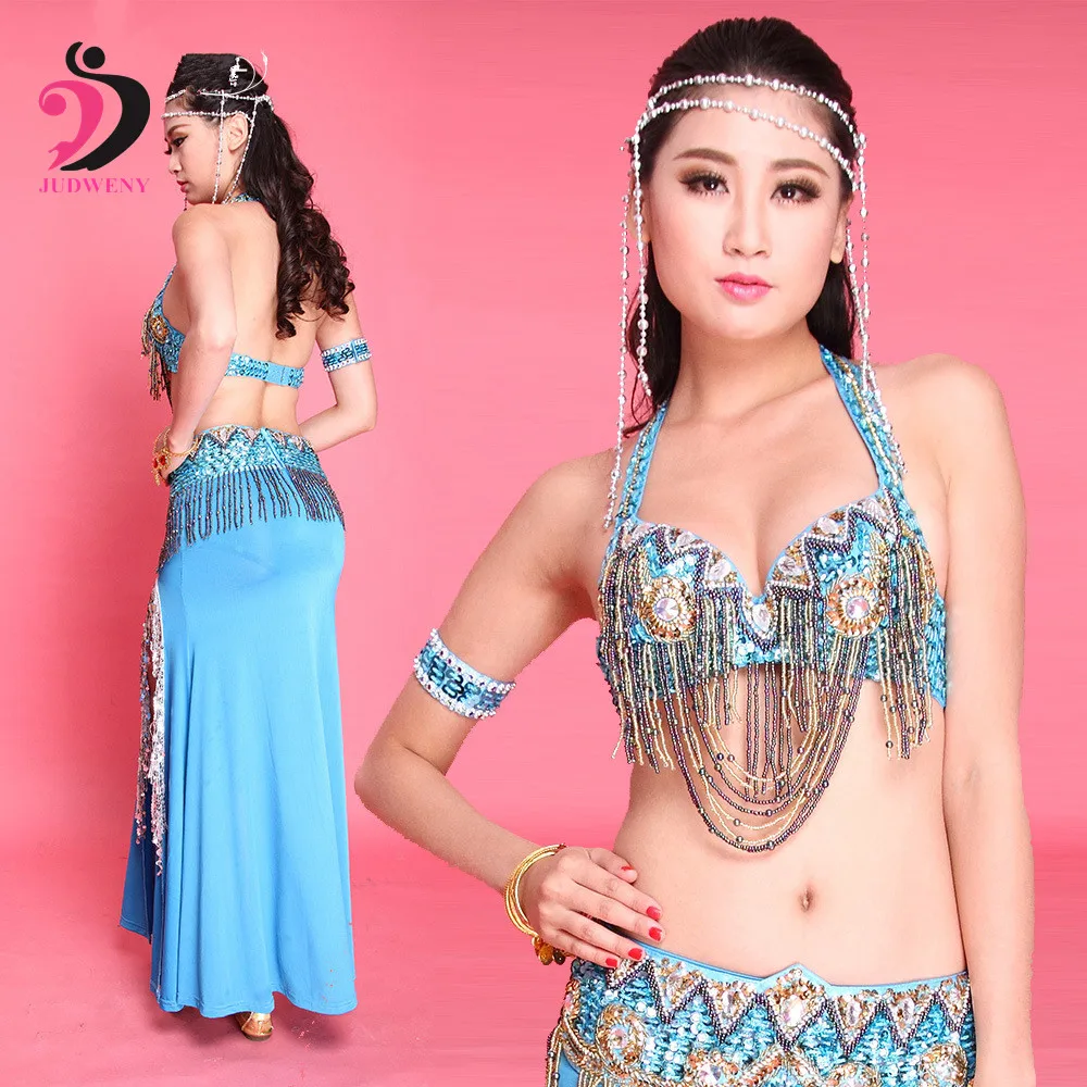 

Belly Dance Performance Suits,Belly Dance Costume for Competition,Professional Belly Dance Set with bra + belt +skirt Sexy Style
