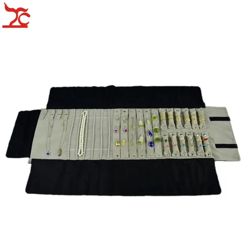 

Portable Velvet New Style Jewelry Display Roll Bag Necklace Earrings Pendant Bracelet Watch Ring Storage Holder Jewelry Pouch