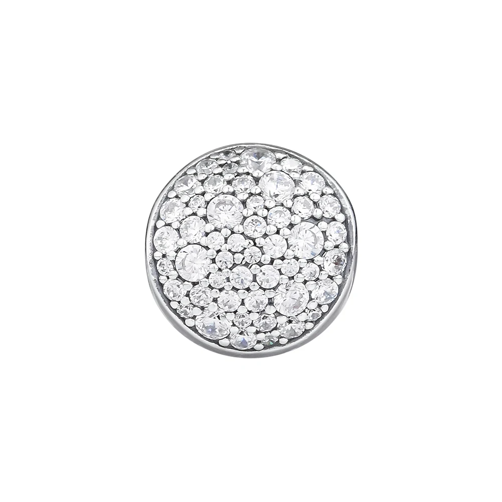 

DIY Fits for CKK Charms Bracelets Pave Sphere Beads 100% 925 Sterling-Silver-Jewelry Free Shipping