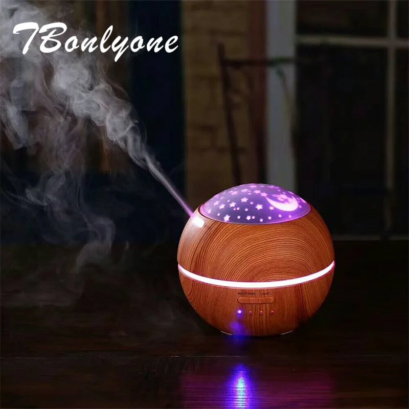 Online TBonlyone 150 ml para proyector eléctrico difusor de Aroma lámpara de grano de madera ultrasónico Aroma humidificador de aire difusor del Aroma del aceite esencial