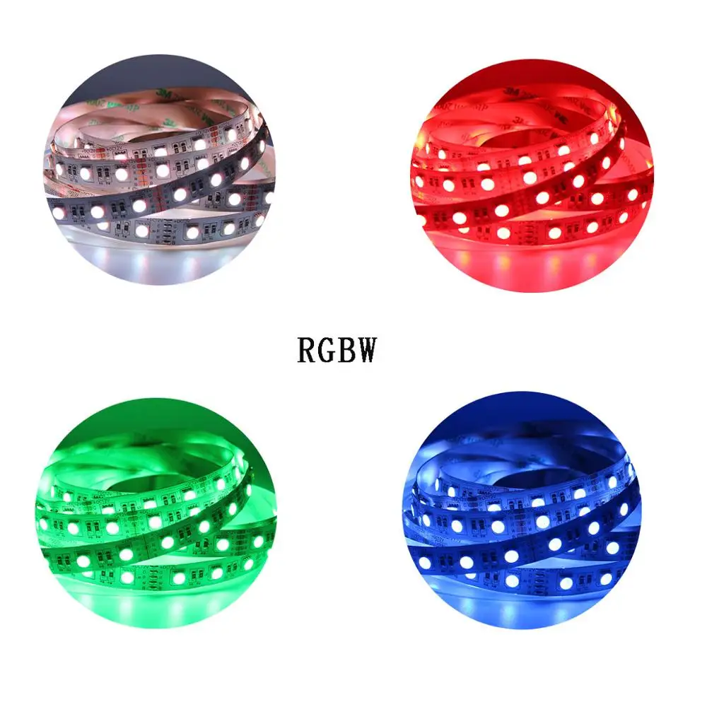 Светодиодная лента 12 мм PCB RGBCCT 5050 В/24 В 4 в 1 5 цветов чипы RGB + WW CW 60 светодиодов/м