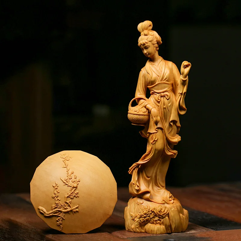 Китайский классический cheongsam красота скульптура народная ручная резьба статуя настенный домашний декор счастливые украшения Аксессуары