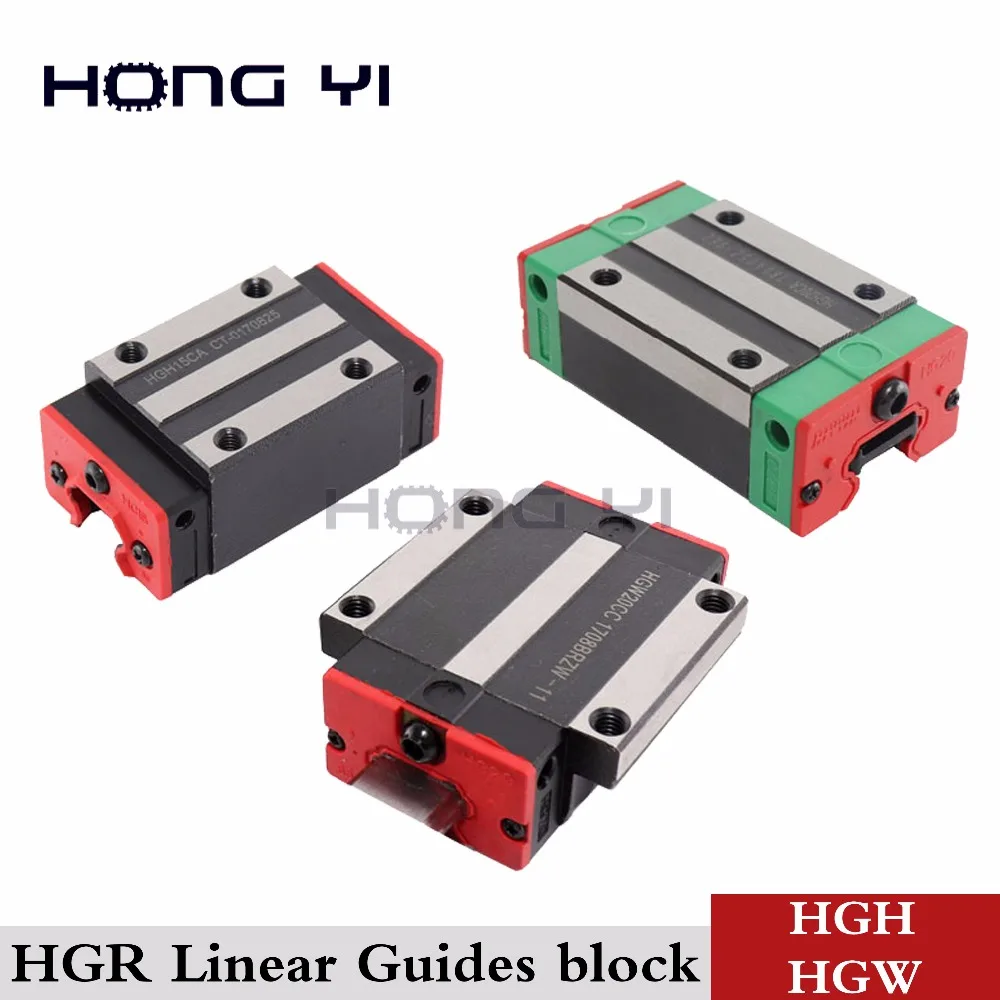 دليل خطي السكك الحديدية كتلة HGH15CA HGW15CC HGH20CA HGH25CA HGH30CA الخطية كتلة النقل HGR15 ل CNC أجزاء