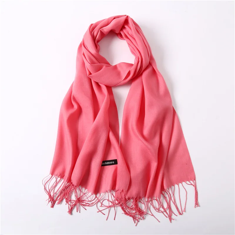 

Woman scarf faux Cashmere Scarf Women Warm Shawl Femme Pashmina Foulard Kerchief Stole Head Neck Long Scarf with tassel
