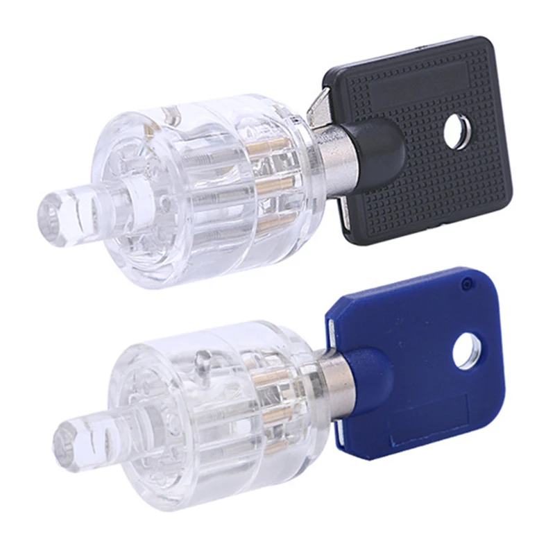 Generic Seven Core Plum Lock Cylinder Transparent Visible Pick Cutaway Practice View Padlock