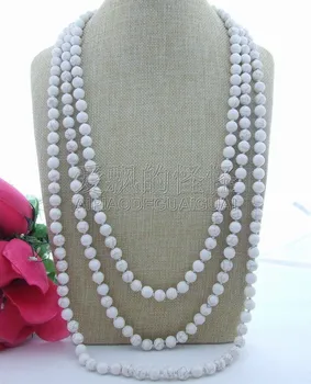 

N041403 100'' 10MM White Necklace