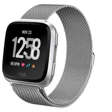 Ремешок для часов Ktab для Fitbit Versa, для женщин и мужчин, Миланская петля, стальной металлический ремешок для мужчин, ремешок для Fitbit Versa 2 - Цвет: Серебристый