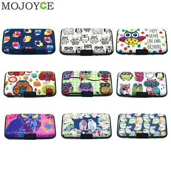 

Tower Print Aluminum Business ID Credit Card Case Holder Brand Metal Wallet Anti RFID Card Box For Men Women Birds Pattern Bag