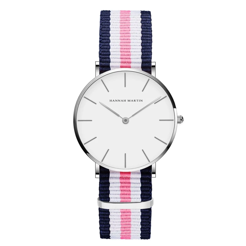 HANNAH Martin женские часы нейлоновый ремешок Топ бренд класса люкс часы модные повседневные женские кварцевые наручные часы, Montre Femme - Цвет: F