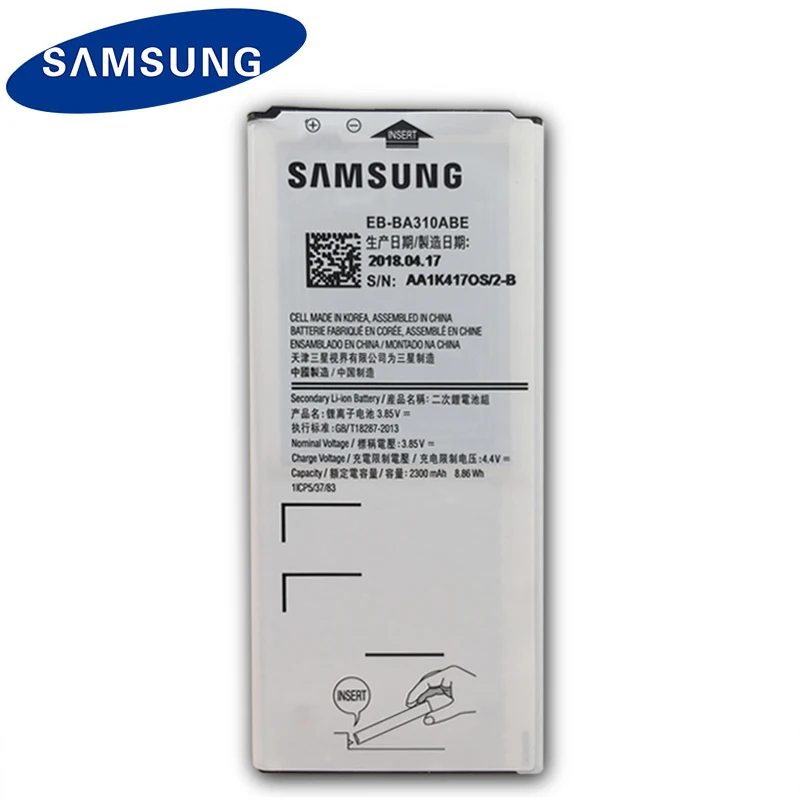 Оригинальный сменный аккумулятор Samsung для Galaxy A3 2016 Edition A310 A310F мобильный телефон