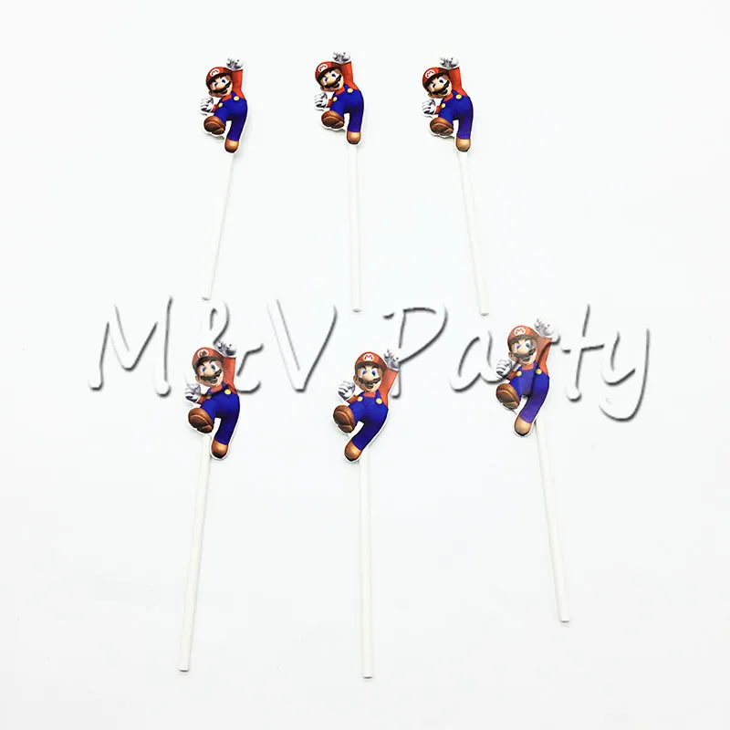 Тема &quotСупер Марио&quot одноразовый торт баннер Topper Mario Bros тема День рождения