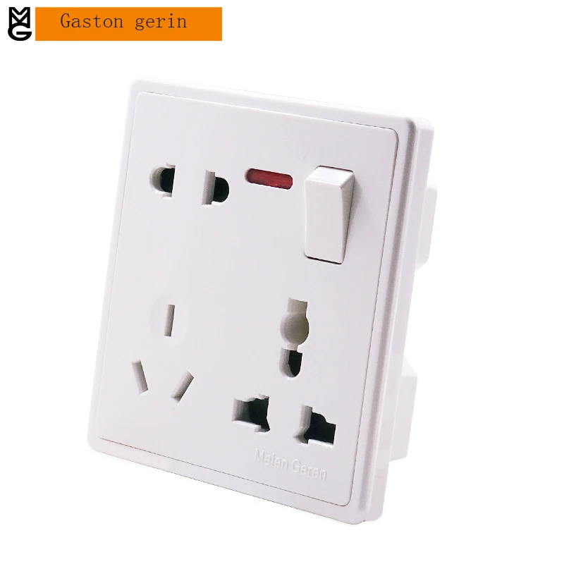 

Universal Electric Wall Socket Switch Push Button 16A AC Power Outlet Panel Plate Wall Charger Dock Socket With Led Indicator