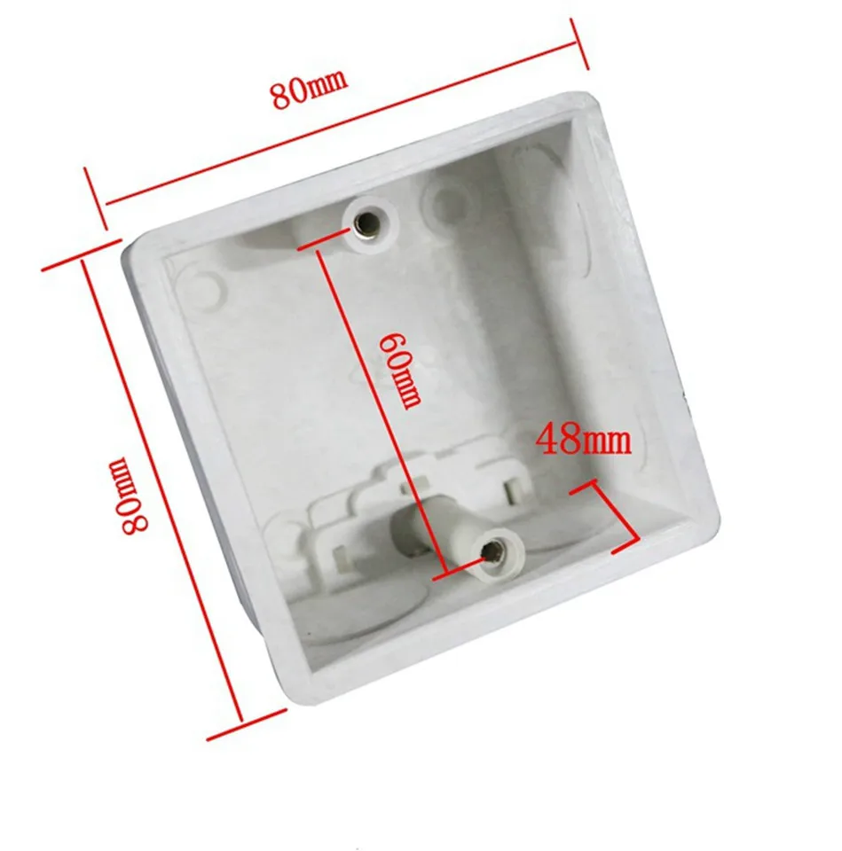 10 шт./лот 86 # распределительная коробка для монтажа в стену внутренний кассета 80 мм * 80 мм * 50 мм для 86 Тип коммутатора и разъем Белый жгут Back Box