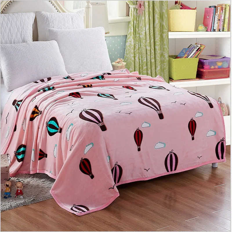 2017 New Soft Flannel Blanket Rectangle Colorful Floral Printed Coral Fleece Fabric Blankets