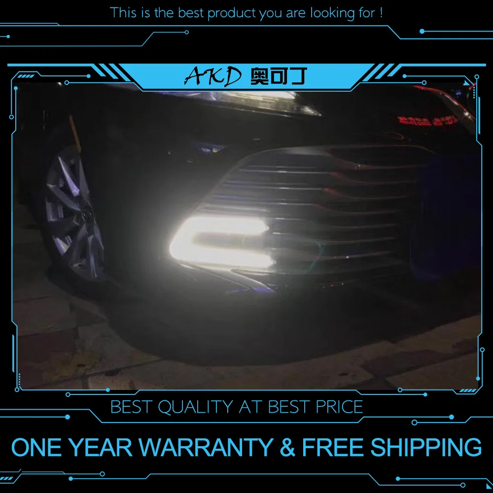 

AKD Car DRL for Toyota Camry 2018 DRL 2 colors White and yellow LED Daytime running light signal light turning lamp