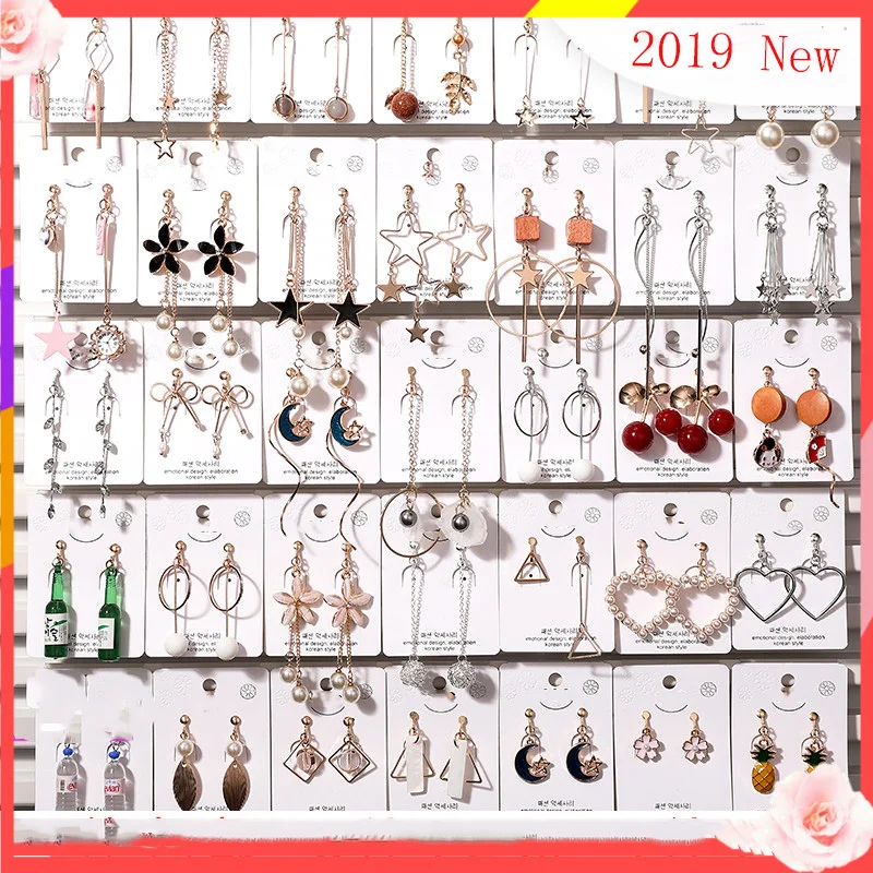

GRACE JUN 2019 Hot Sale Rhinestone Pearl Enamel Clip on Earrings for Women Fashion Party Prom Stuedent Style No Pierced Earrings