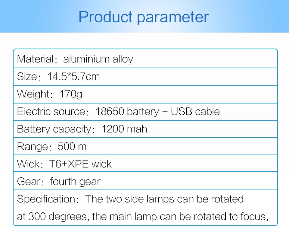 Usb Handy Powerful Led Flashlight Rechargeable Torch Outdoor Aluminum Alloy Battery Led Flashlight Usb T6 18650 For BicycleBike (1)