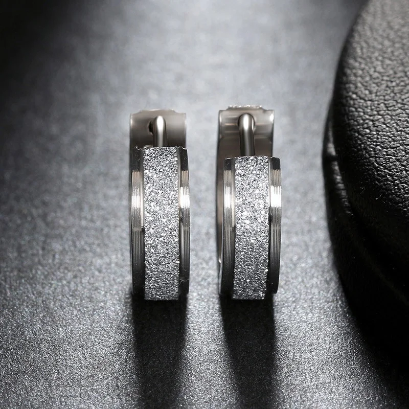 BOAKO Aros 316L серьги из нержавеющей стали для женщин и мужчин модные oorbellen панк кольцо для пирсинга круглые серьги-гвоздики ювелирные изделия Z4 - Окраска металла: SILVER