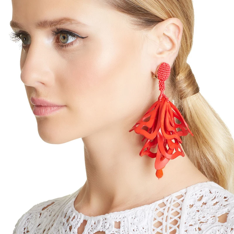 

Oorbellen 8 color hand made beads with resin attractive dangle earrings statement fashion dangle women resin earring