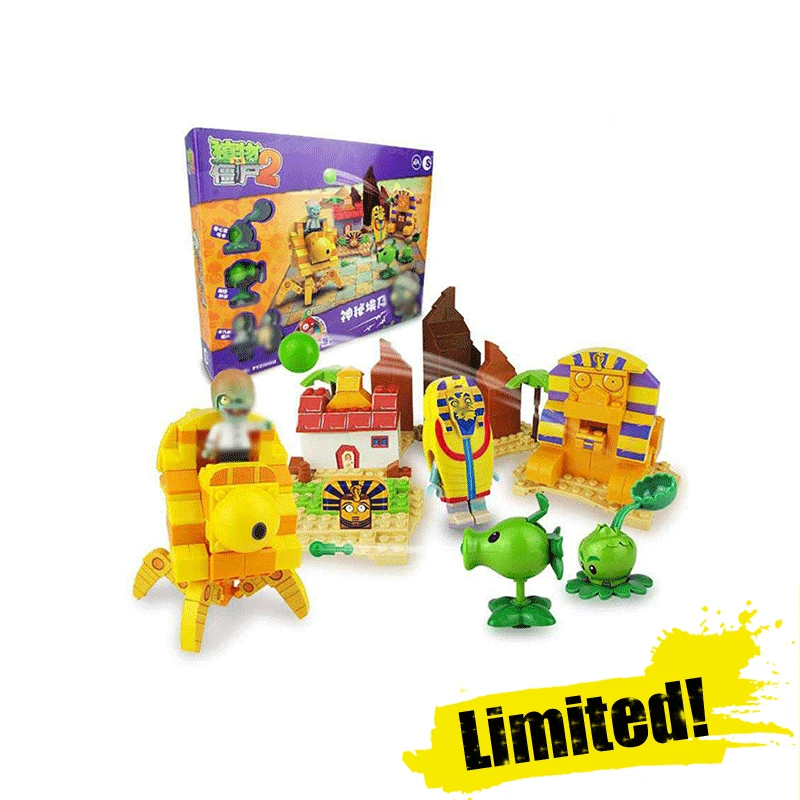 

Plants vs Zombies 050302 Mysterious Egypt Building Bricks Blocks anime action figures My world Minecraft Toys for childrenGifts
