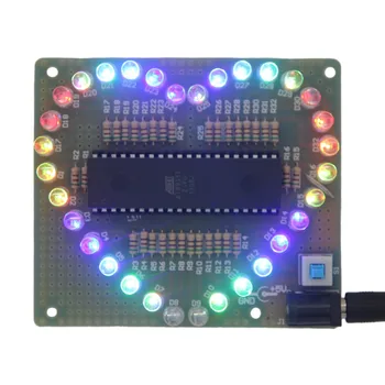 

2018 DIY Kit Heart-shaped LED Red Blue Colorful Light Module Love Water Electronic Flashing Set Wholesale Drop shipping New