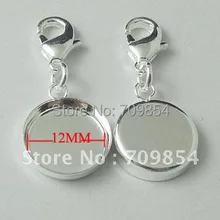 150 шт./лот DIY 12 мм площадку посеребренные брелок кулон лоток с застежкой омар ювелирных изделий