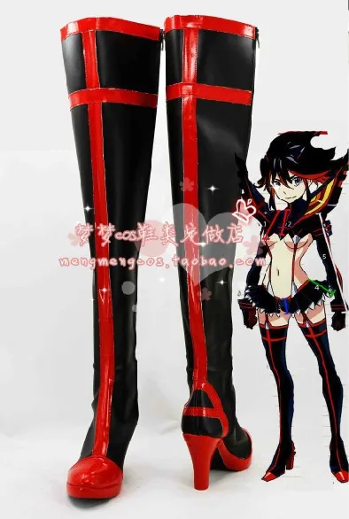 Новое поступление; Kill La Kill Ryuko Matoi; обувь для костюмированной вечеринки; сапоги высокого качества; плиссированная обувь