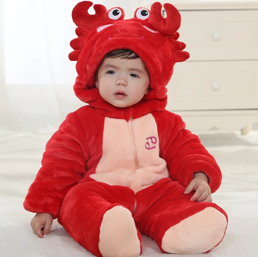 

Baby boys girls winter constellation shape footies climbing clothing baby coveralls thick winter