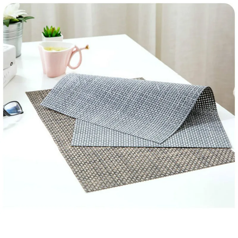 1pc weave Placemat fashion pvc dining table mat disc pads bowl pad