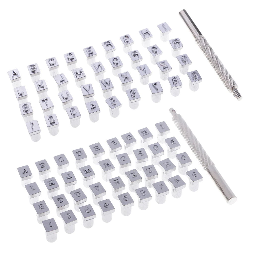 2 Sets 3mm 6mm Steel Alphabet Number Stamp Punch Set For DIY Leathercrafts Tools