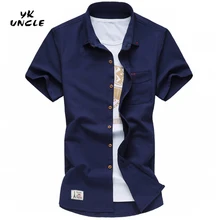 Лидер продаж, Новая повседневная мужская рубашка, Мужская Высококачественная брендовая рубашка с коротким рукавом, большие мужские рубашки, большие размеры, M-6XL, YK UNCLE