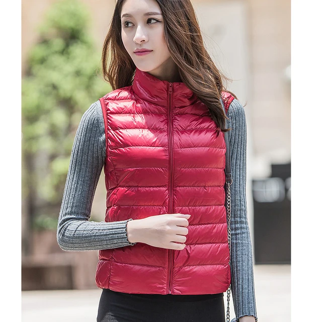 2018 New Winter Women 90% White Duck Down Vest Ultra Light Down Vests Sleeveless Jackets Female Waistcoat Women Coats 1