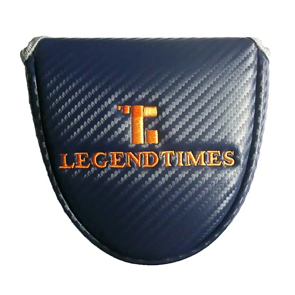 

Magnetic Closure Customized Golf Mallet Putter Covers Headcover Synthetic Leather Vintage Style Blue Color Golf Equipment 4