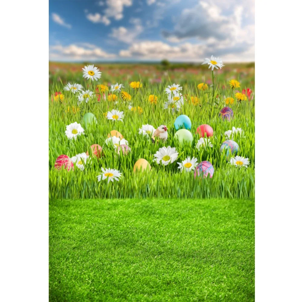 

Laeacco Easter Colorful Eggs Haystack Planks Wall Floor Baby Natural Scene Photo Backgrounds Photography Photo Backdrops Studio