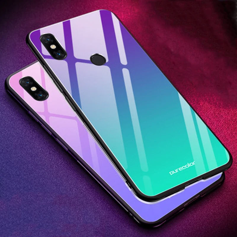 Чехол для Xiaomi mi Mix 3 градиентный чехол из закаленного стекла с мягкими краями 6 39