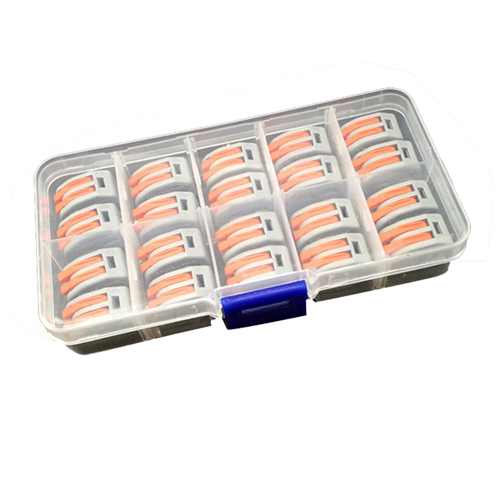 

Hot 20pcs Fast Wire Connector Universal Junction Compact Wiring Connectors PCT-212 2 Way Electric Cable Box