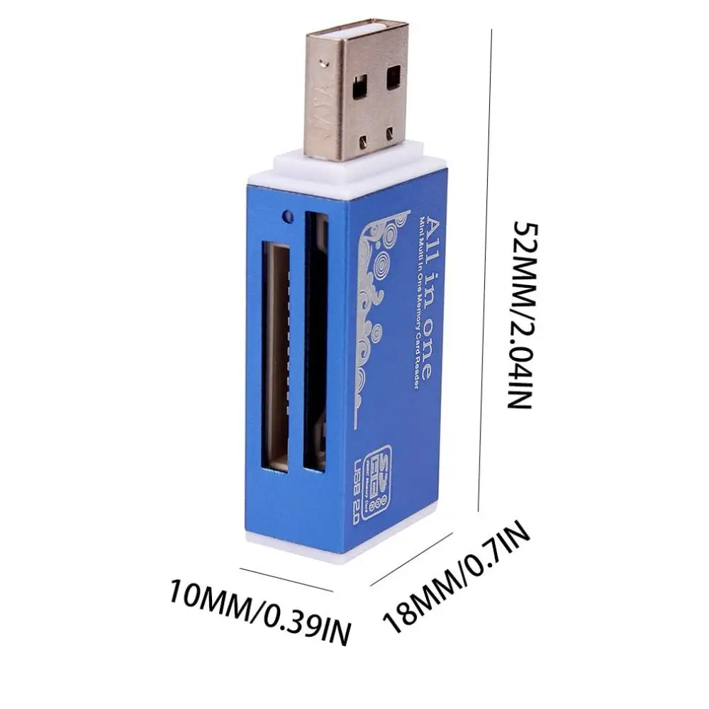 

Universal Aluminum Shell 4-In-1 Aluminum Alloy Multi-Function High-Speed Sd Tf Ms Card Reader