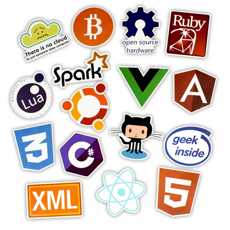 50 шт. языковая наклейка для программирования Java html-приложение программное обеспечение Наклейка s для гика DIY ноутбук Macbook компьютер телефон PS4
